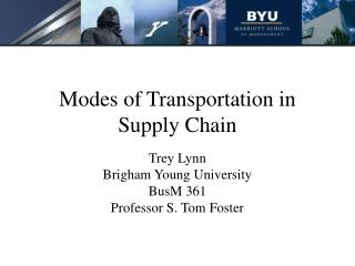 Modes of Transportation in Supply Chain