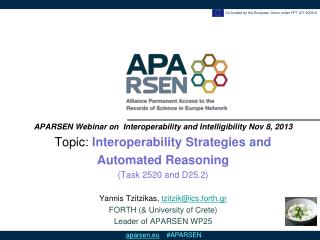 APARSEN Webinar on Interoperability and Intelligibility Nov 8, 2013