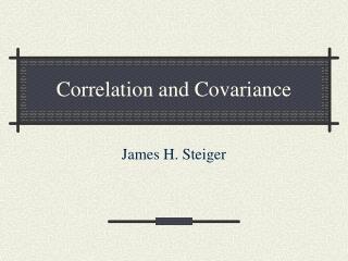 Correlation and Covariance
