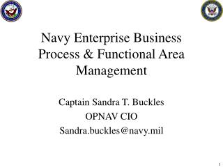 Navy Enterprise Business Process & Functional Area Management