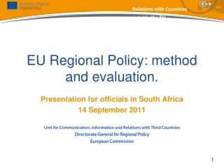 EU Regional Policy: method and evaluation.