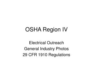 OSHA Region IV