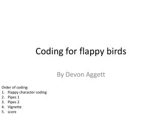 Coding for flappy birds