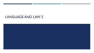 LANGUAGE AND LAW 2
