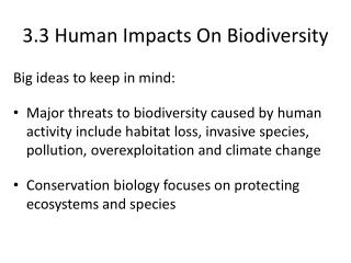 PPT - 3.3 Human Impacts On Biodiversity PowerPoint Presentation, Free ...