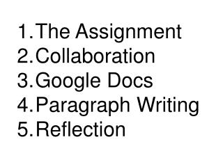 The Assignment Collaboration Google Docs Paragraph Writing Reflection