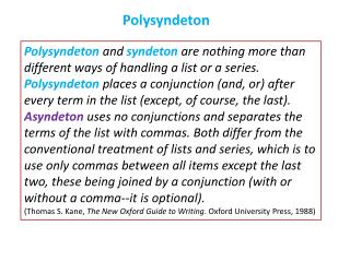 Polysyndeton