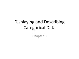 Displaying and Describing Categorical Data