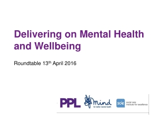 Delivering on Mental Health and Wellbeing Roundtable 13 th April 2016