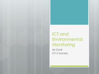 ICT and Environmental Monitoring