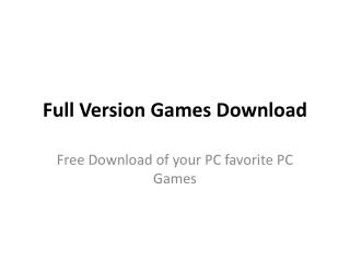 Full Version Games Download