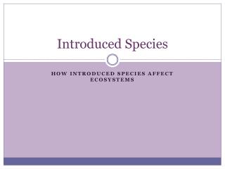 Introduced Species
