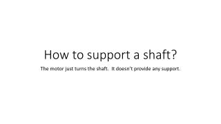 How to support a shaft?