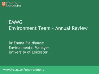 EMWG Environment Team - Annual Review