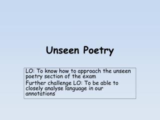 Unseen Poetry