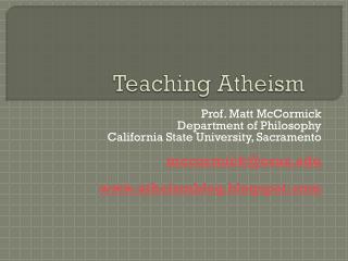 Teaching Atheism