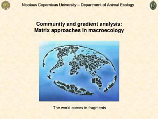 Community and gradient analysis: Matrix approaches in macroecology