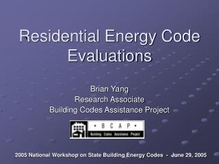 Residential Energy Code Evaluations