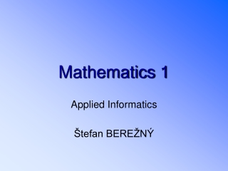 Mathematics 1