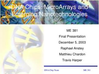 DNA Chips: MicroArrays and Emerging Nanotechnologies