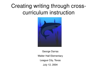 Creating writing through cross-curriculum instruction