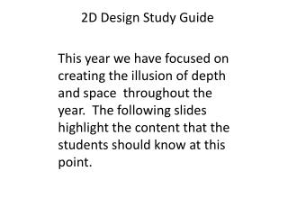 2D Design Study Guide