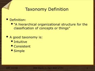 Taxonomy Definition