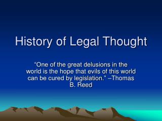 History of Legal Thought