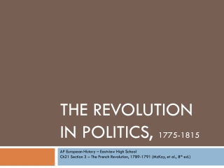 The revolution in politics, 1775-1815