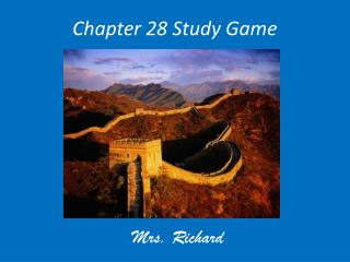Chapter 28 Study Game