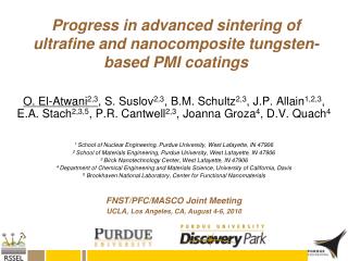 Progress in advanced sintering of ultrafine and nanocomposite tungsten-based PMI coatings