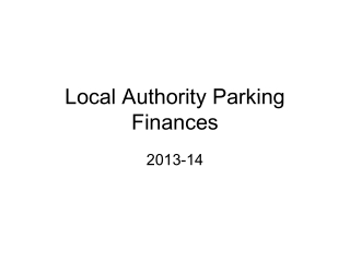 Local Authority Parking Finances