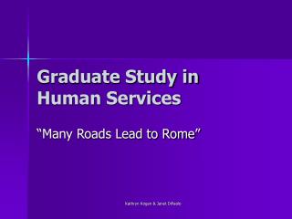 Graduate Study in Human Services