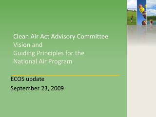 Clean Air Act Advisory Committee Vision and Guiding Principles for the National Air Program