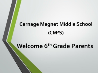 Welcome 6 th Grade Parents