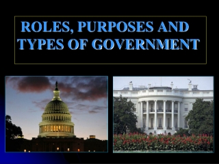 ROLES, PURPOSES AND TYPES OF GOVERNMENT
