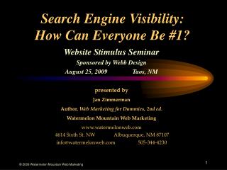 Search Engine Visibility: How Can Everyone Be #1?