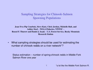 Sampling Strategies for Chinook-Salmon Spawning Populations