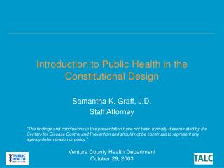 Introduction to Public Health in the Constitutional Design