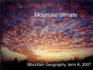 Mountain climate