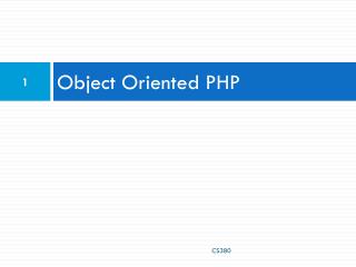 Object Oriented PHP