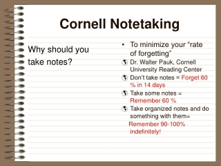 Cornell Notetaking