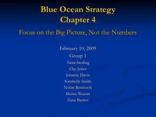 Blue Ocean Strategy Chapter 4