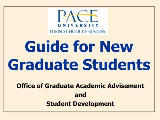 Guide for New Graduate Students