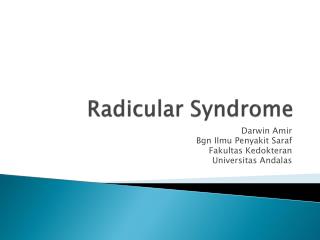 Radicular Syndrome
