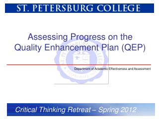 Assessing Progress on the Quality Enhancement Plan (QEP)