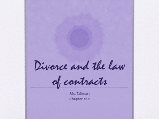 Divorce and the law of contracts