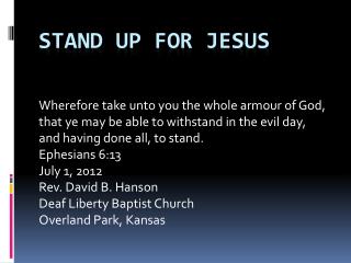 Stand up for jesus