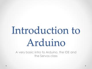 PPT - Introduction to Arduino PowerPoint Presentation, free download ...