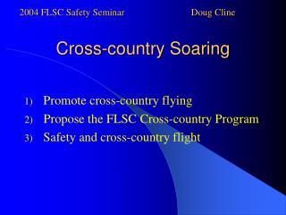 Cross-country Soaring